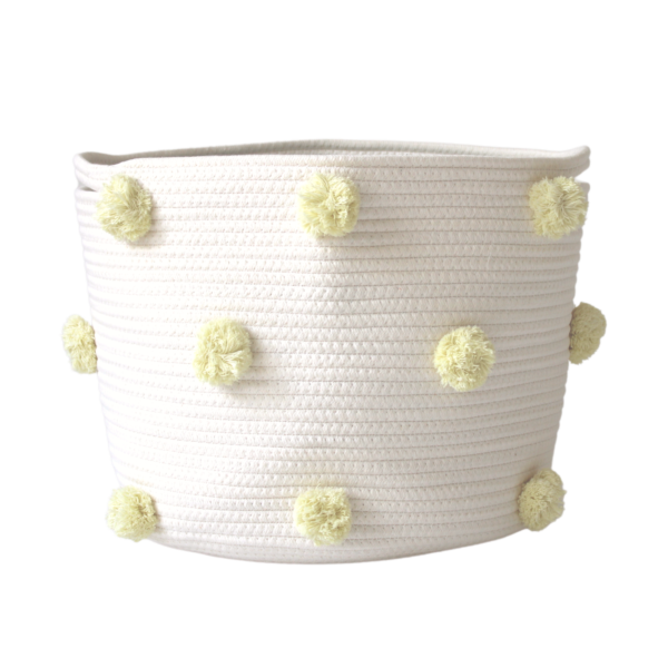 Buttercream Pom Basket - Large | Twig and Tassel Home