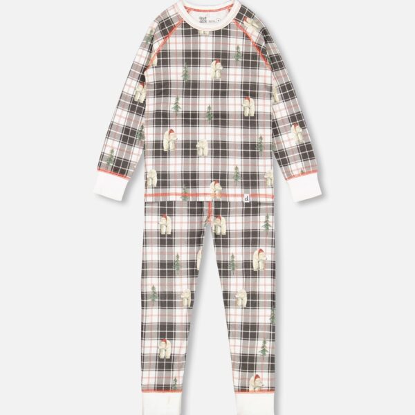 2par2 | Designed in Canada, Organic Cotton Kids Christmas Family Two Piece Printed Polar Bear Pajama Set