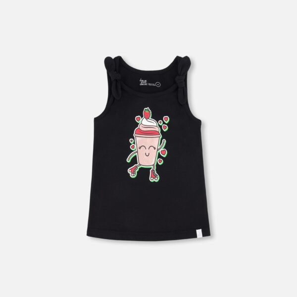 2par2 | Designed in Canada, Organic Cotton Tank Top With Knot Black
