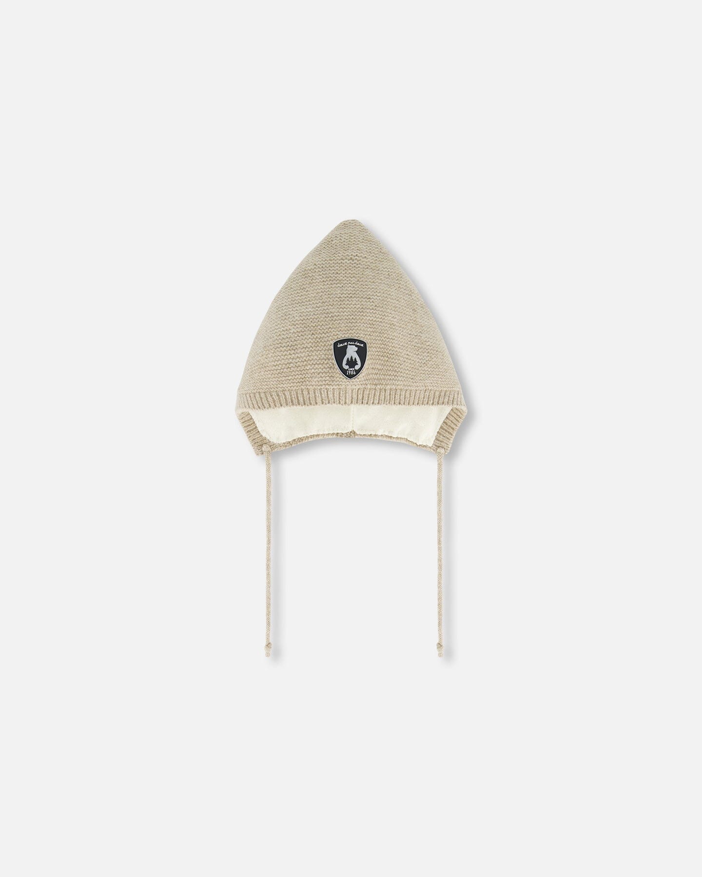 Deux par Deux Baby Knit Hat Beige – Cozy, Stylish Pointed Knit Hat for Cold Weather
