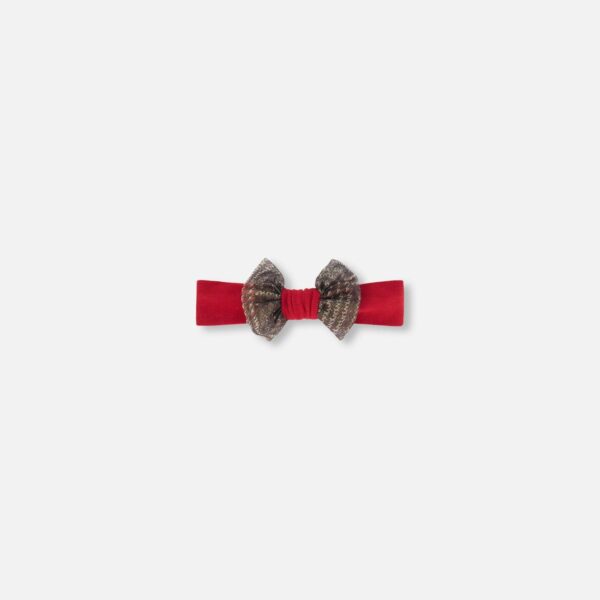 2par2 | Designed in Canada, Headband With Glittering Tulle Bow Red Plaid