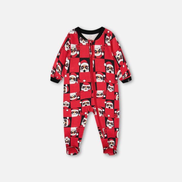 2par2 | Designed in Canada, Organic Cotton One Piece Pajama Red Printed Santa