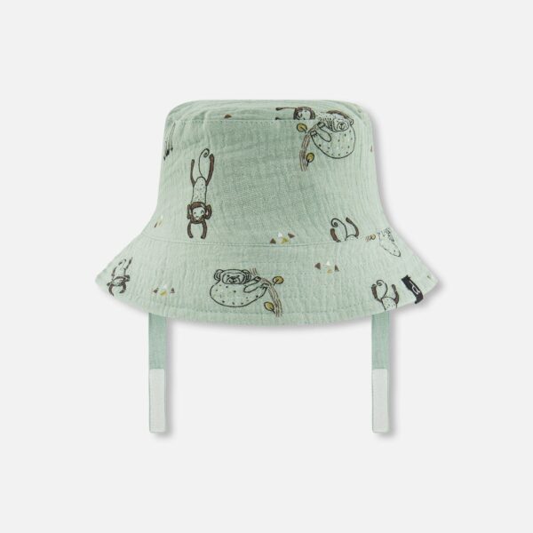 2par2 | Designed in Canada, Printed Muslin Bucket Hat Sage Monkey