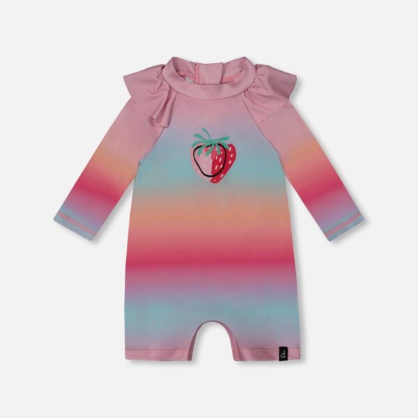 2par2 | Designed in Canada, Long Sleeve One-Piece Rashguard Pink, Orange, And Turquoise