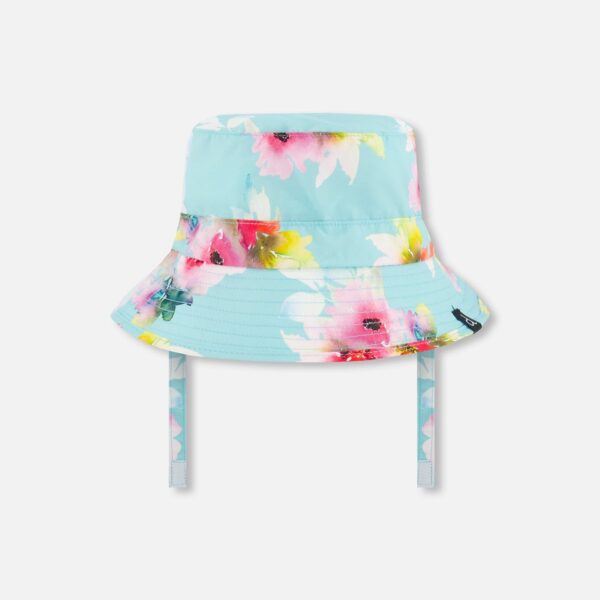 2par2 | Designed in Canada, Printed Beach Sun Hat Turquoise And Pink Flowers