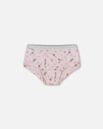 Ultra-Soft Cotton Boyshort Panty – Small Pink Flowers on Pale Pink for Girls