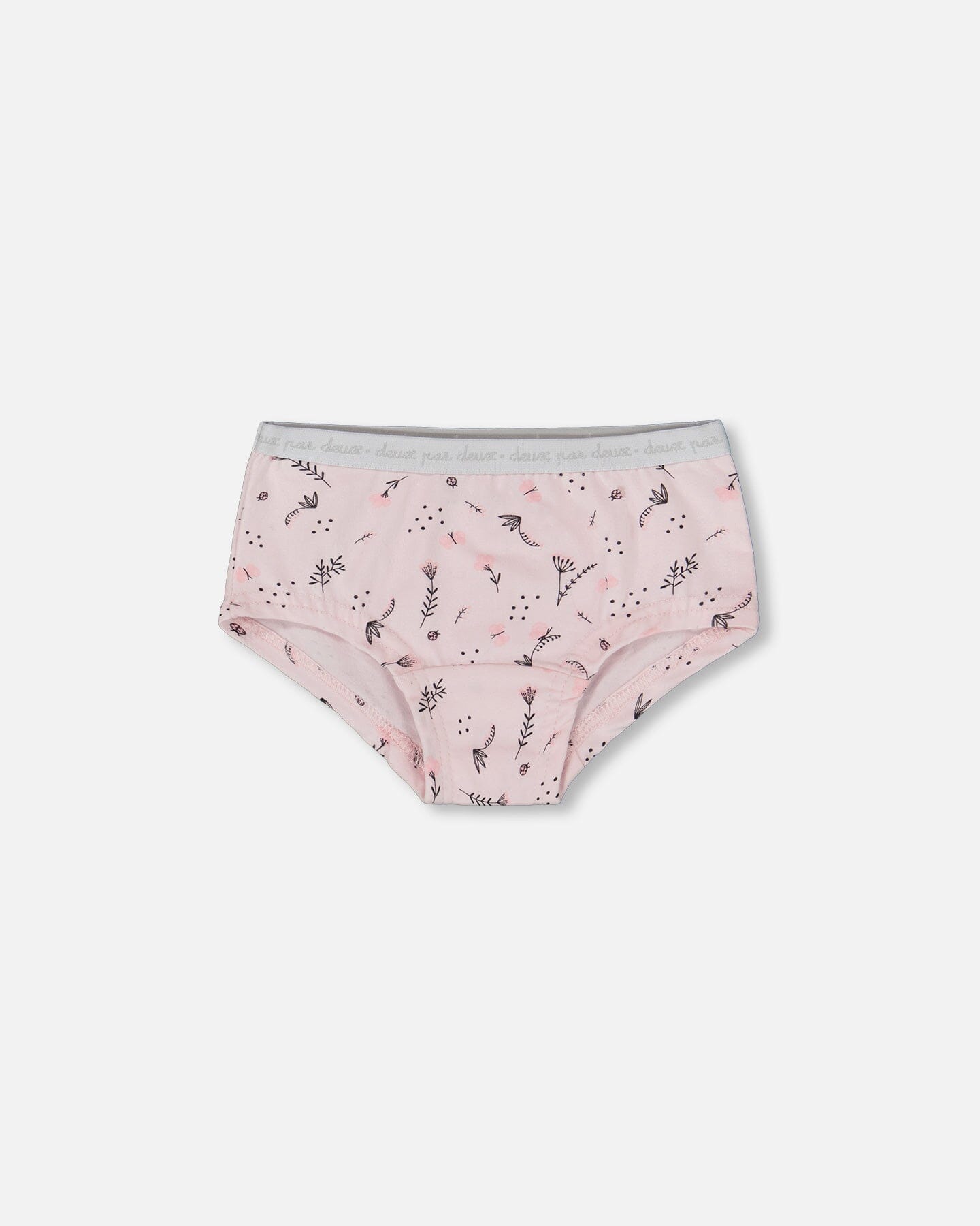 Ultra-Soft Cotton Boyshort Panty – Small Pink Flowers on Pale Pink for Girls