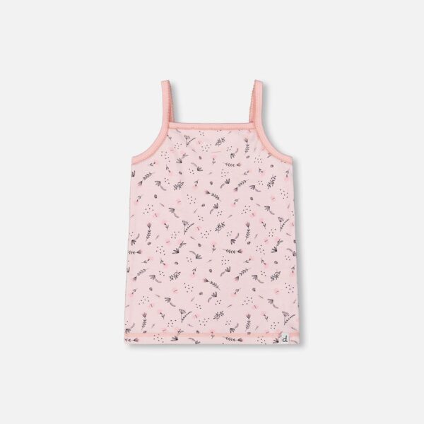 2par2 | Designed in Canada, Printed Organic Cotton Tank Top Small Pink Flowers On Pale Pink Background