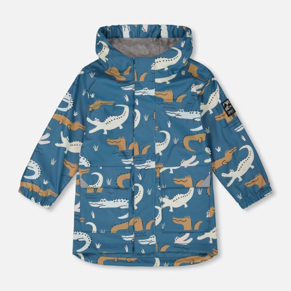 2par2 | Designed in Canada, Blue Raincoat With Crocodiles That Change Color Upon Contact With Water
