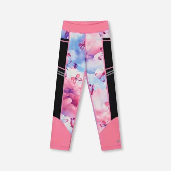 2par2 | Designed in Canada, Printed Athletic Leggings Pink, Blue And Butterflies