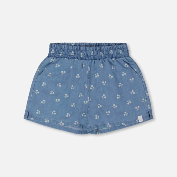 2par2 | Designed in Canada, Printed Chambray Short Blue And White Cherries