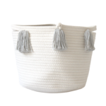 Grey Tassel Basket for Home Decor