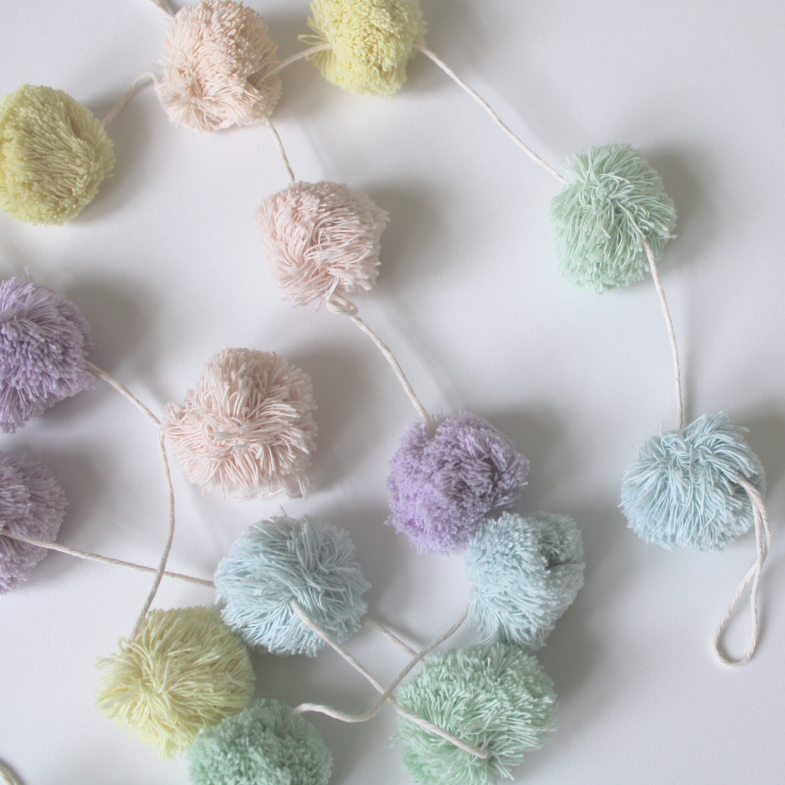 Pastel Pom Pom Garland for Party and Home Decor