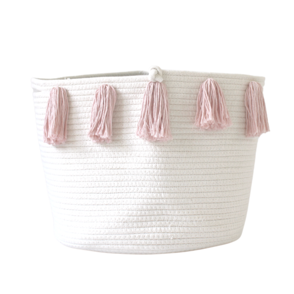 Rose Pink Tassel Basket