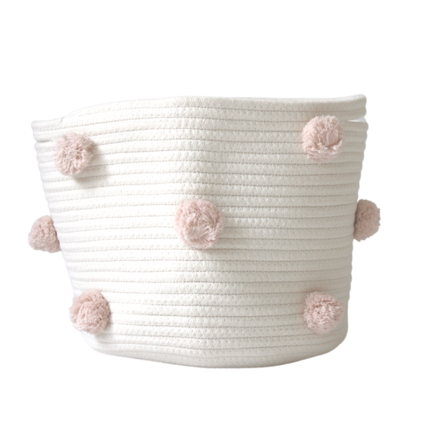 Blush Pom Basket - Medium | Twig and Tassel Home