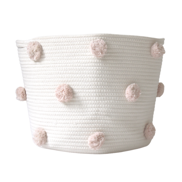 Blush Pom Basket - Large | Twig and Tassel Home