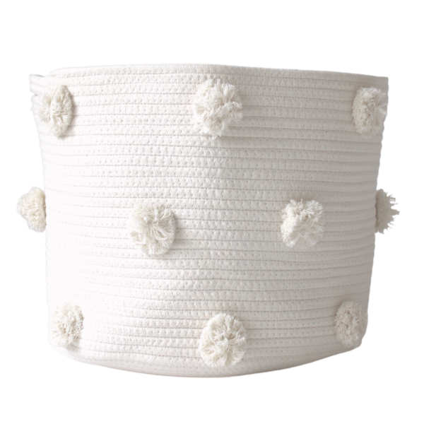 Natural Pom Basket - Large | Twig and Tassel Home