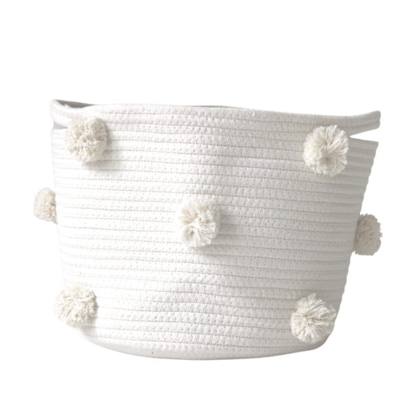 Natural Pom Basket - Medium | Twig and Tassel Home