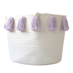 Lilac Tassel Basket for Home Decor