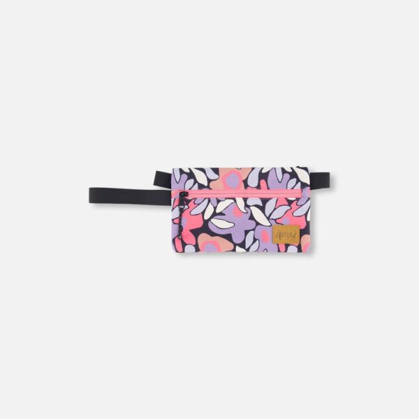 2par2 | Made in Canada, Double Pencil Case Black Retro Flower Print