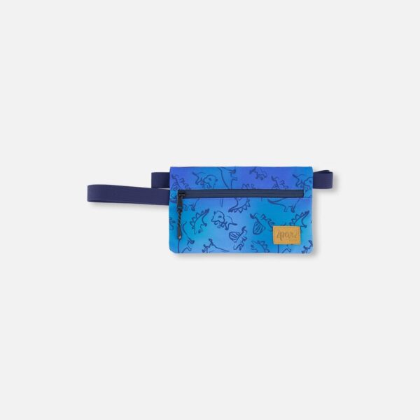 2par2 | Designed in Canada, Double Pencil Case Blue Gradient Dinosaur Print