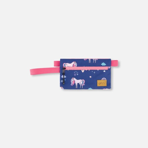 2par2 | Made in Canada, Double Pencil Case Navy Unicorn Print