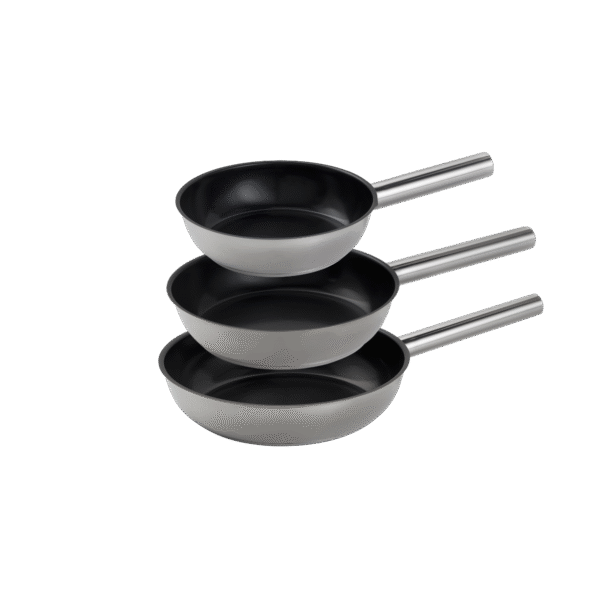 COMBEKK - 3-Piece Ceramic Stainless Steel Skillet Set