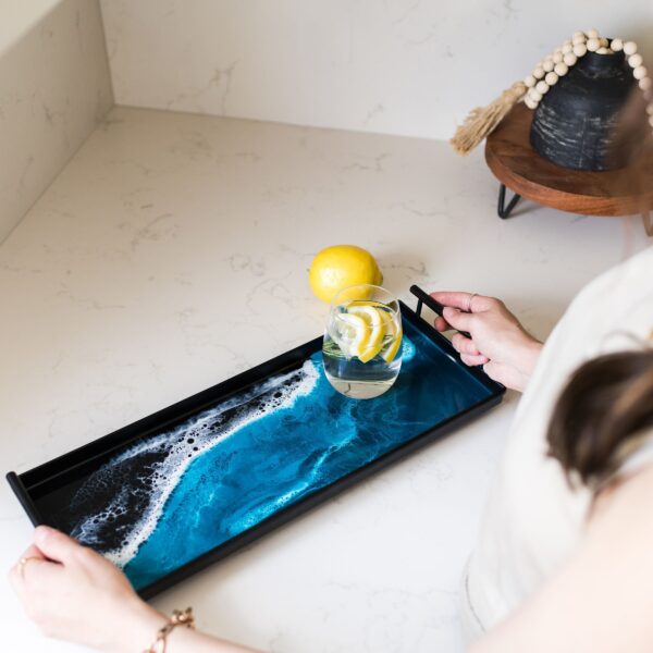 Resin Black Rectangle Tray | Lynn & Liana Designs, Made In Canada