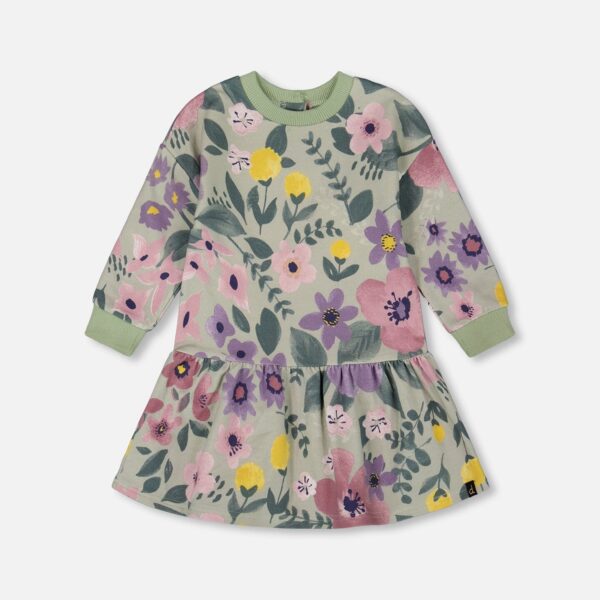 2par2 | Designed in Canada, Stretch Fleece Dress Sage Floral