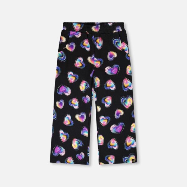 2par2 | Designed in Canada, Wide Leg Fleece Pants Black And Multicolor
