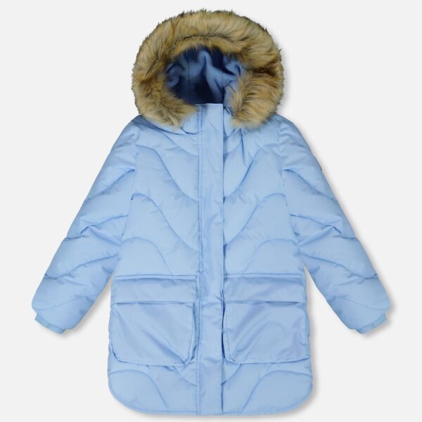 2par2 | Designed in Canada, Long Wavy Quilt Puffy Coat Powder Blue