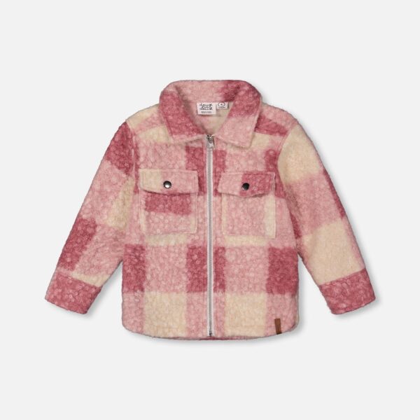 2par2 | Designed in Canada, Zipped Plaid Overshirt Off-White And Pink