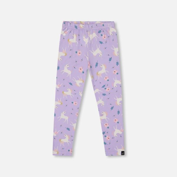 2par2 | Designed in Canada, Stretch Jersey Leggings Lilac Unicorn Print