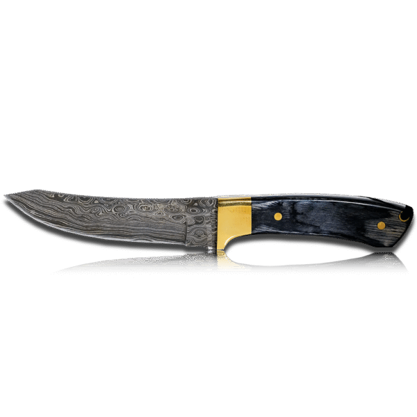 Hatif Hunter Special - Damascus Steel Skinner Knife 5 inch with Leather Sheath