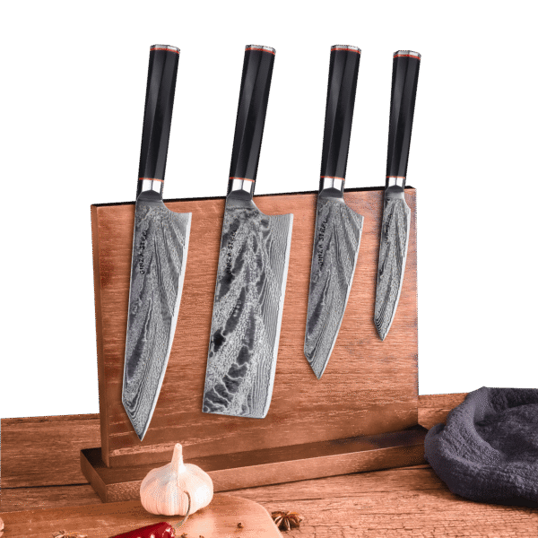 KATANA FIVE | Essential 5 pcs Knife set | 4 Knives with Magnetic Wood Block