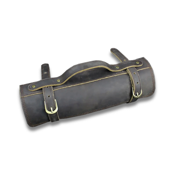 Ginza Steel Full Grain leather knife role Rustic Brown