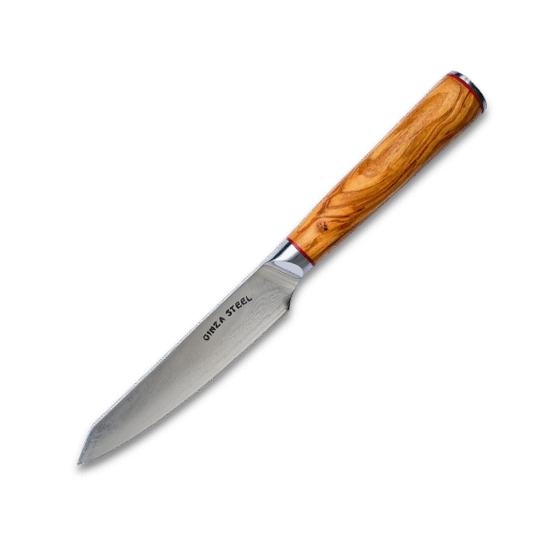 Ginza Steel MIA 12 Utility Knife 5” – Damascus AUS10, 67-Layer, Olive Wood Handle