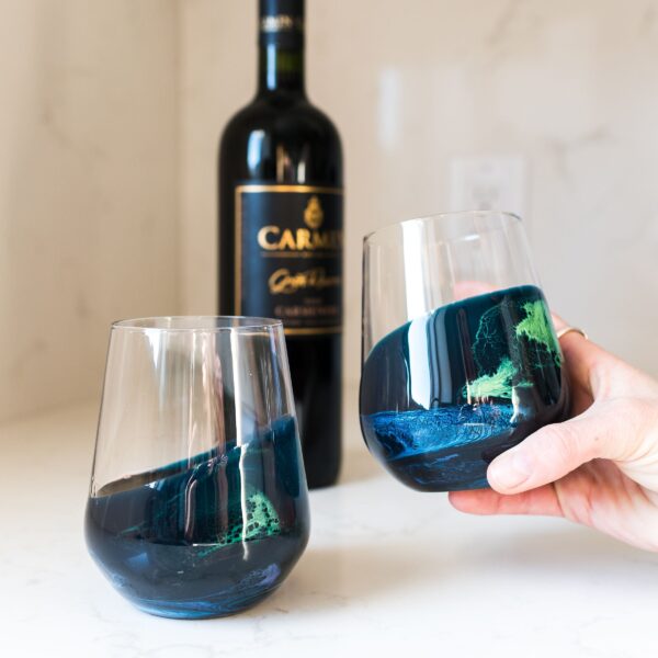 NEW! Resin Coated Entertaining Glasses (Set of 2) | Lynn & Liana Designs, Made In Canada