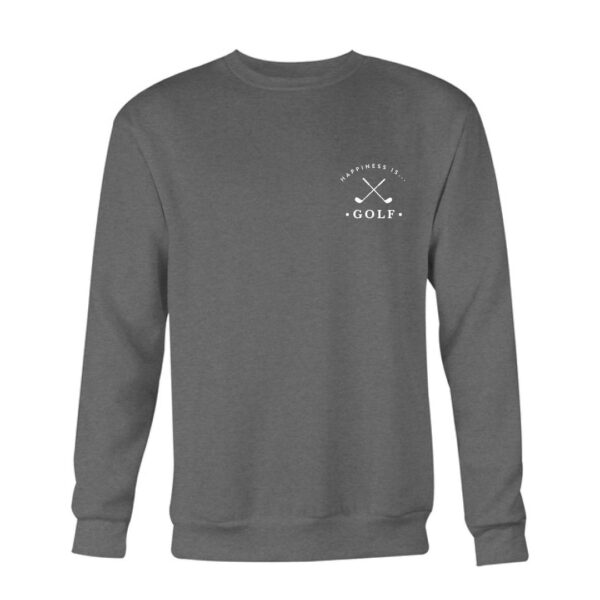 Men's Golf Crew Sweatshirt, Charcoal | Happiness Is Inc, Made In Canada | Men's Clothing