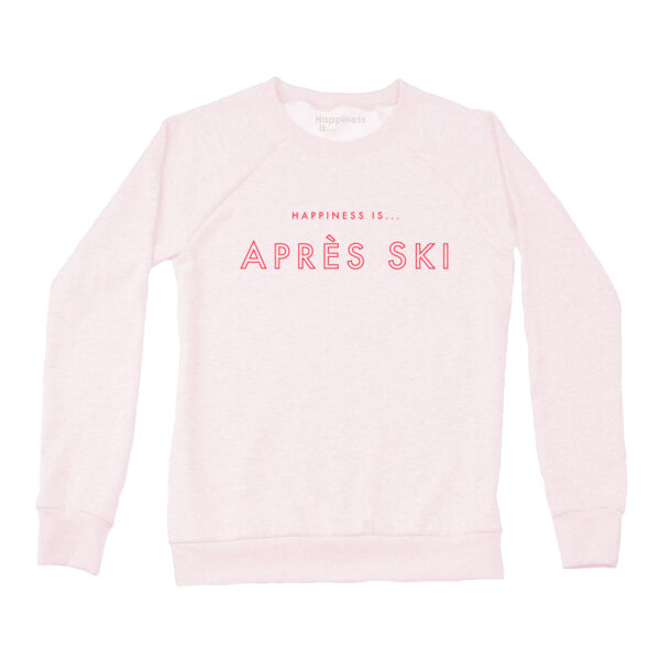 Women's Apres Crew Sweatshirt, Ballet Pink | Happiness Is Inc, Made In Canada