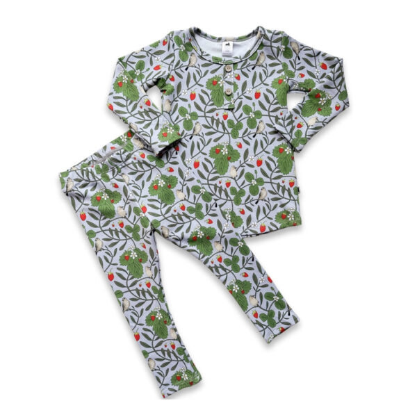 Youth 2-Piece Bamboo Long Sleeve Henley Lounge Set | Little & Lively, Made In Canada