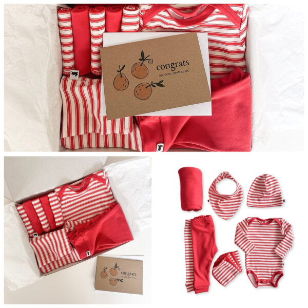 Bamboo Baby Capsule Gift Box - Berry Stripe & Berry | Little & Lively, Made In Canada