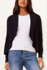 Women’s Black Open-Front Cardigan