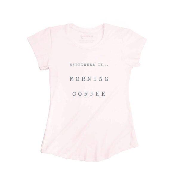 Women's Coffee Bamboo T-Shirt, Ballet Pink | Happiness Is Inc, Made In Canada