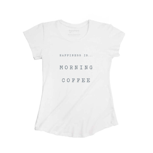 Women's Coffee Bamboo T-Shirt, White | Happiness Is Inc, Made In Canada