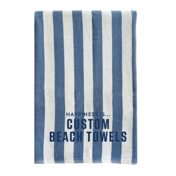 Custom Everywhere Towel, Striped Blue | Happiness Is Inc, Made In Canada