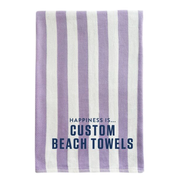 Custom Everywhere Towel, Striped Lilac | Happiness Is Inc, Made In Canada