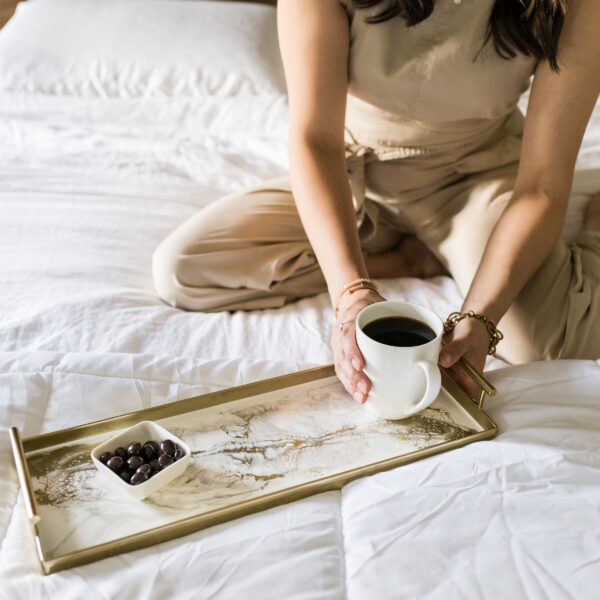 Back in Stock! Resin Gold Rectangle Tray | Lynn & Liana Designs, Made In Canada