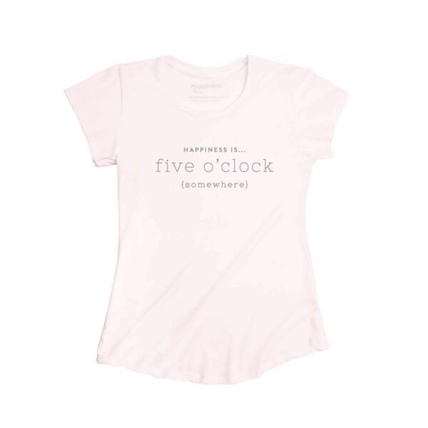 Women's Five O'Clock Bamboo T-Shirt, Ballet Pink | Happiness Is Inc, Made In Canada