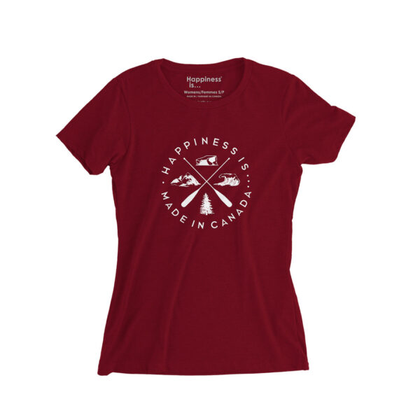 Youth Girls Crest T-Shirt, Canada Red | Happiness Is Inc, Made In Canada